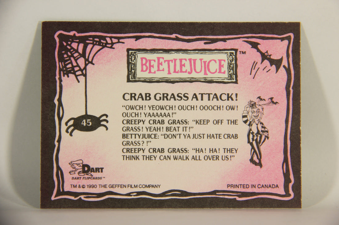 Beetlejuice 1990 Trading Card #45 Crab Grass Attack ENG L012152