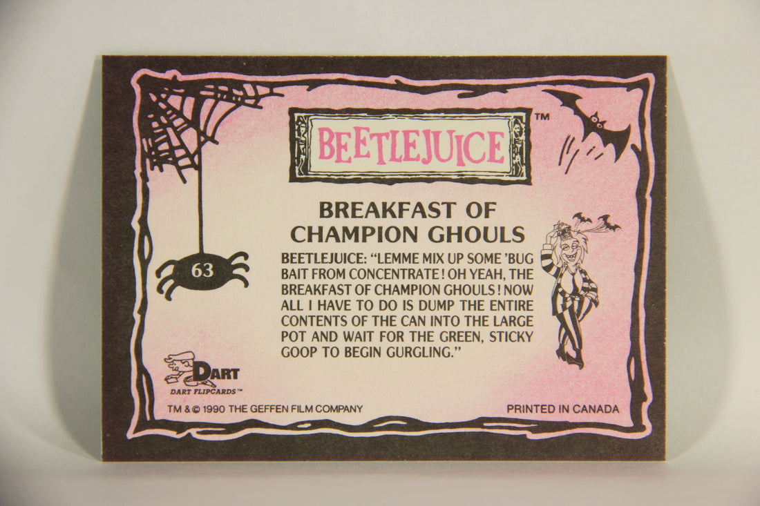 Beetlejuice 1990 Trading Card #63 Breakfast Of Champion Ghouls ENG L012170