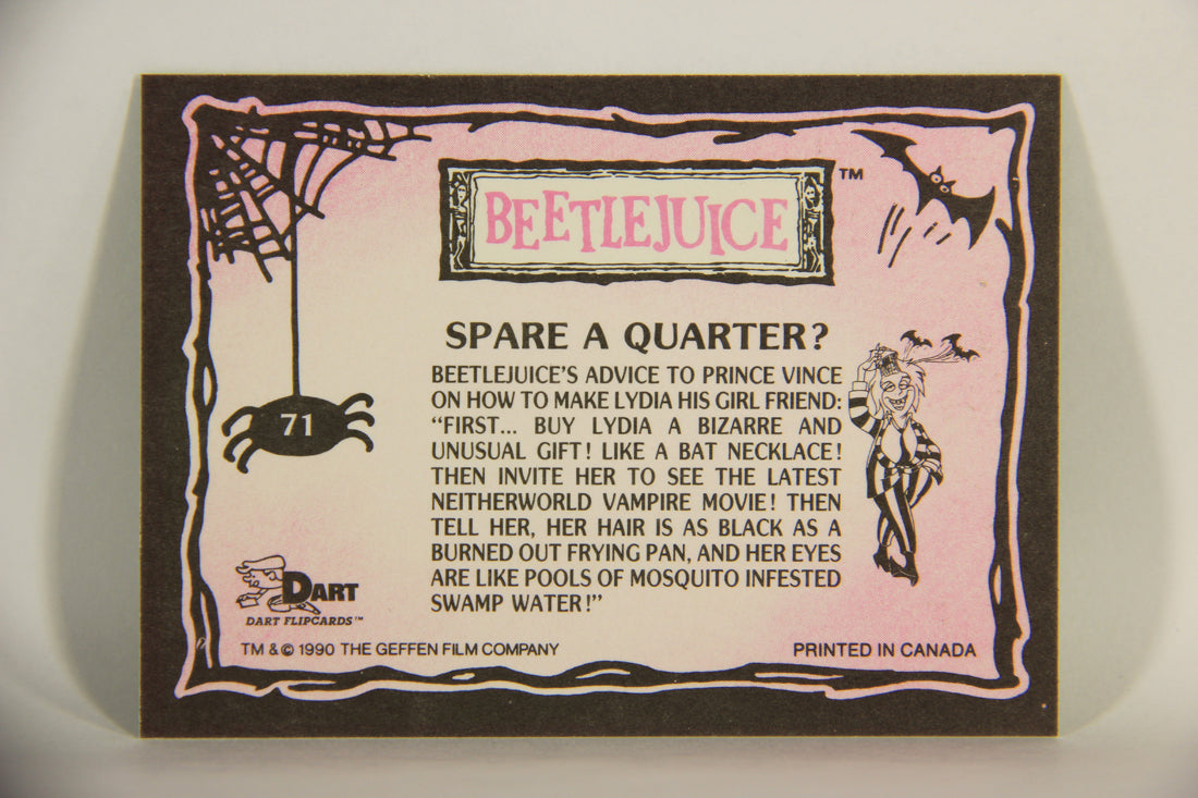 Beetlejuice 1990 Trading Card #71 Spare A Quarter ENG L012178