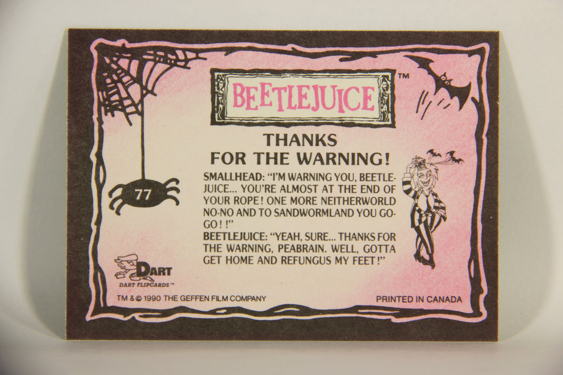 Beetlejuice 1990 Trading Card #77 Thanks For The Warning ENG L012184
