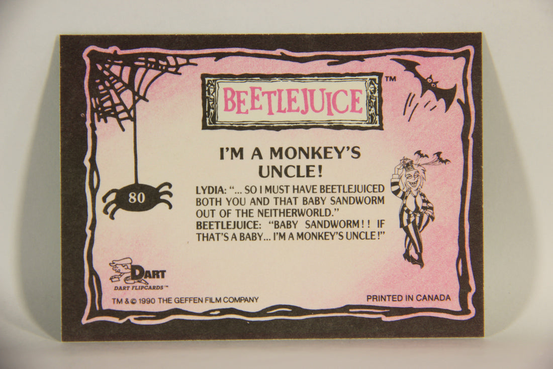 Beetlejuice 1990 Trading Card #80 I'm A Monkey's Uncle ENG L012187