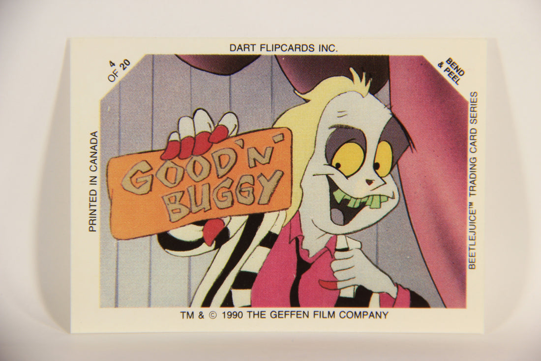 Beetlejuice 1990 Trading Card Glow In The Dark Sticker #4 Good 'N' Buggy ENG L012209