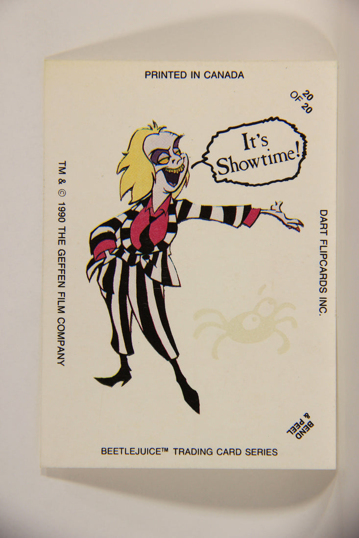 Beetlejuice 1990 Trading Card Glow In The Dark Sticker #20 It's Showtime ENG L012216