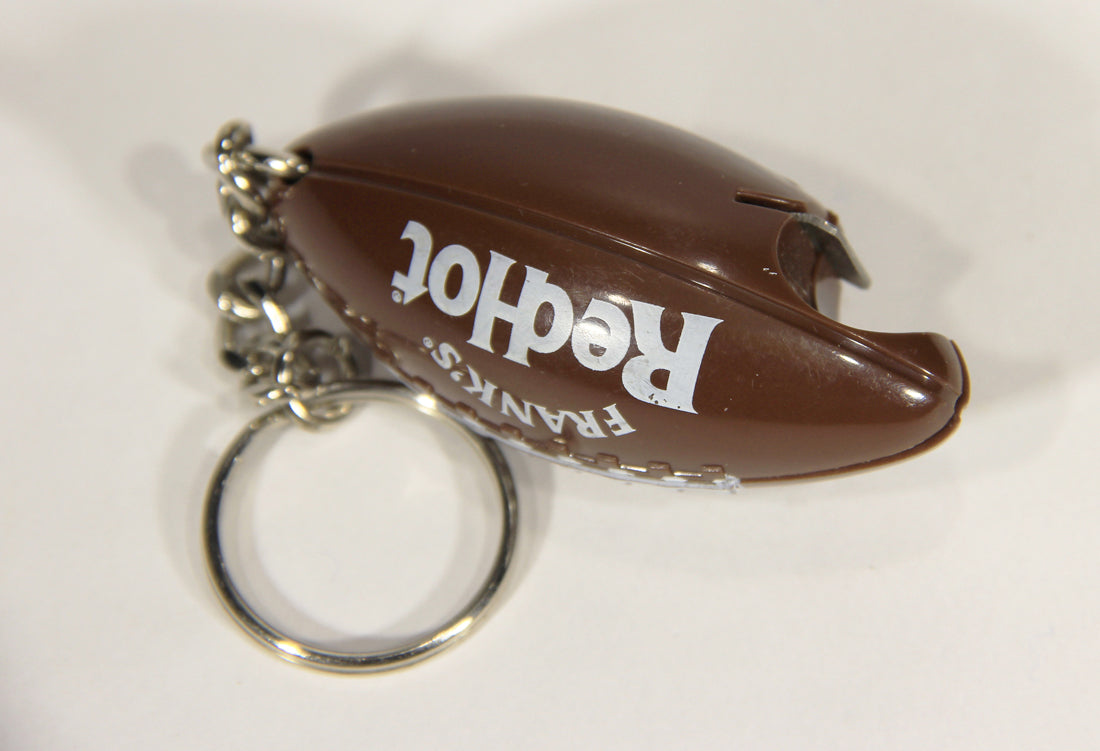 Frank's RedHot Sauce Football Shaped Bottle Opener Keychain Promo Advertising L012467