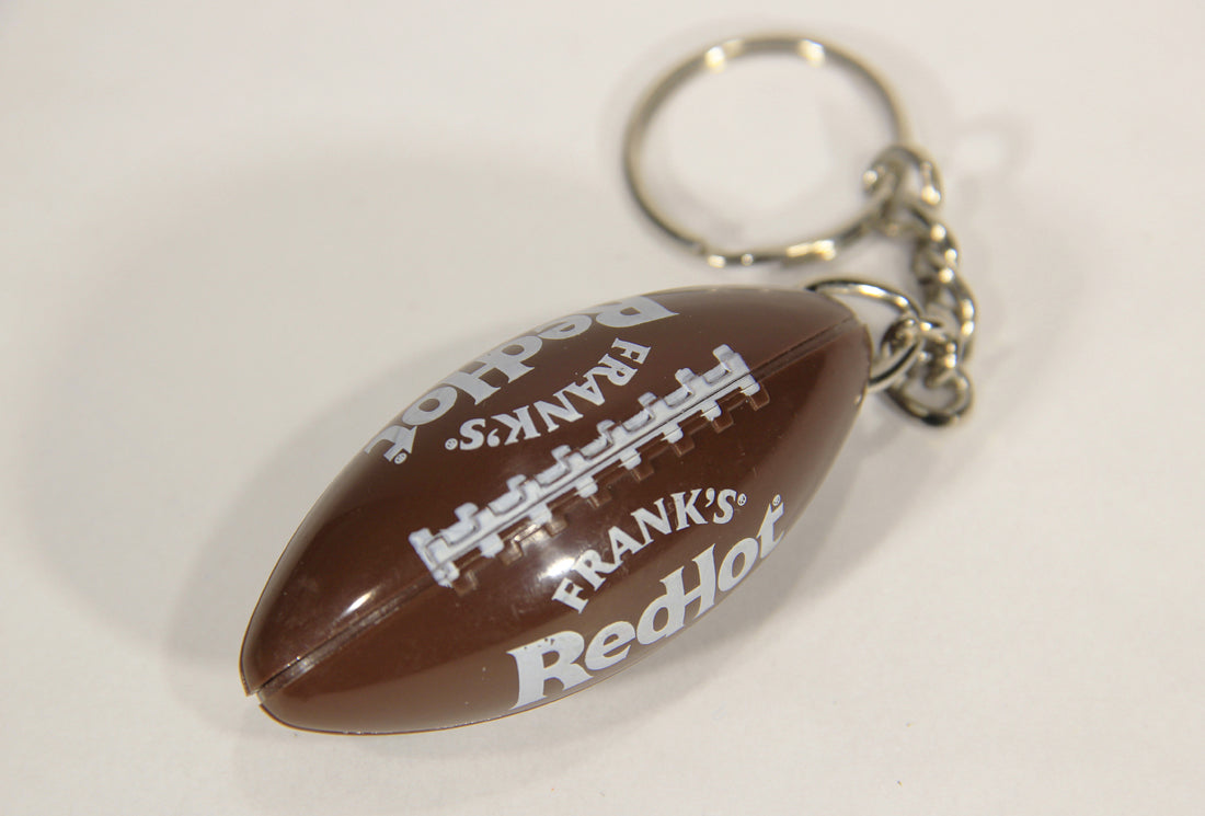 Frank's RedHot Sauce Football Shaped Bottle Opener Keychain Promo Advertising L012467