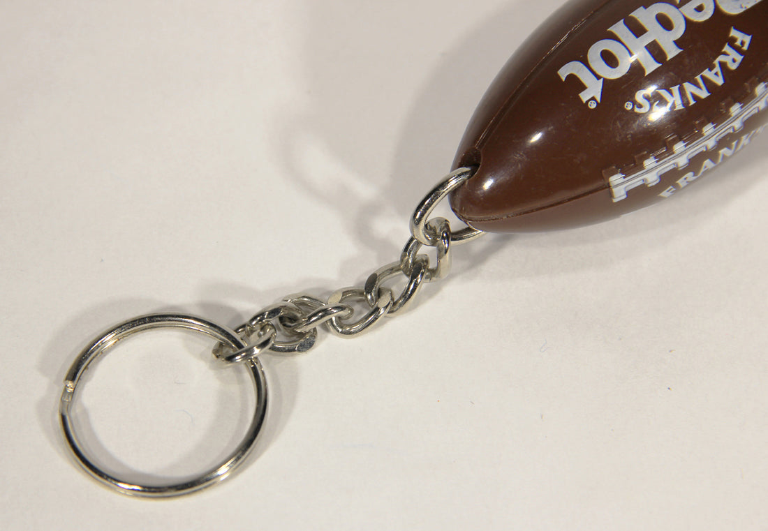 Frank's RedHot Sauce Football Shaped Bottle Opener Keychain Promo Advertising L012467