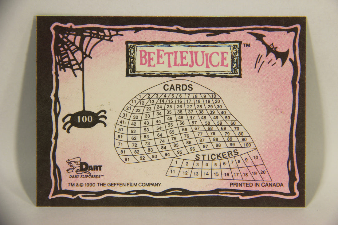 Beetlejuice 1990 Trading Card #100 Fill In The Skull Checklist ENG L012629
