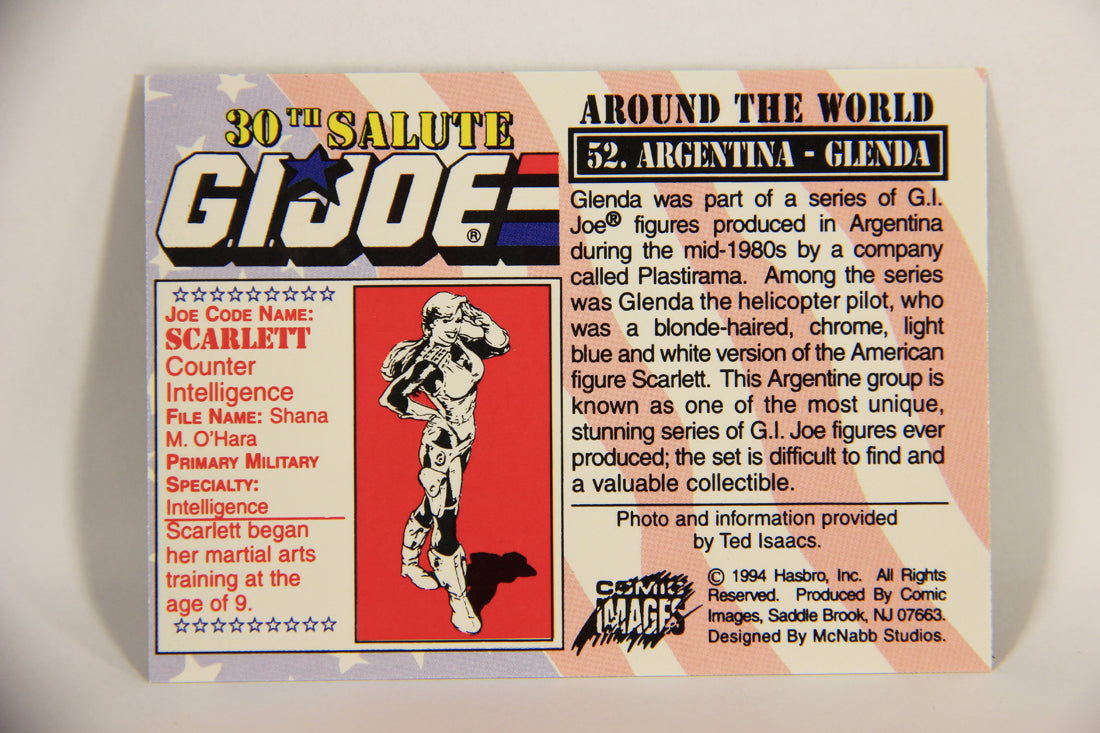 GI Joe 30th Salute 1994 Trading Card NO TOY #52 Argentina - Glenda ENG L012653