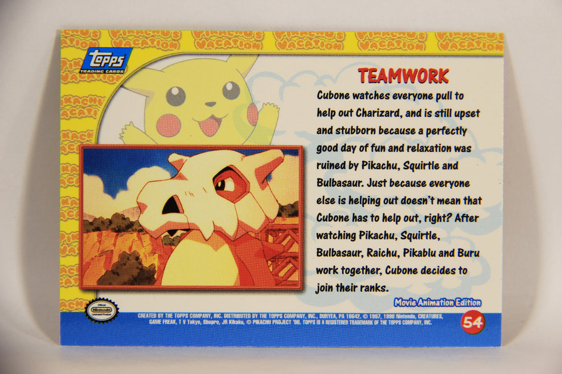 Pokémon Card First Movie #54 Teamwork Foil Chase Blue Logo 1st Print ENG L012673