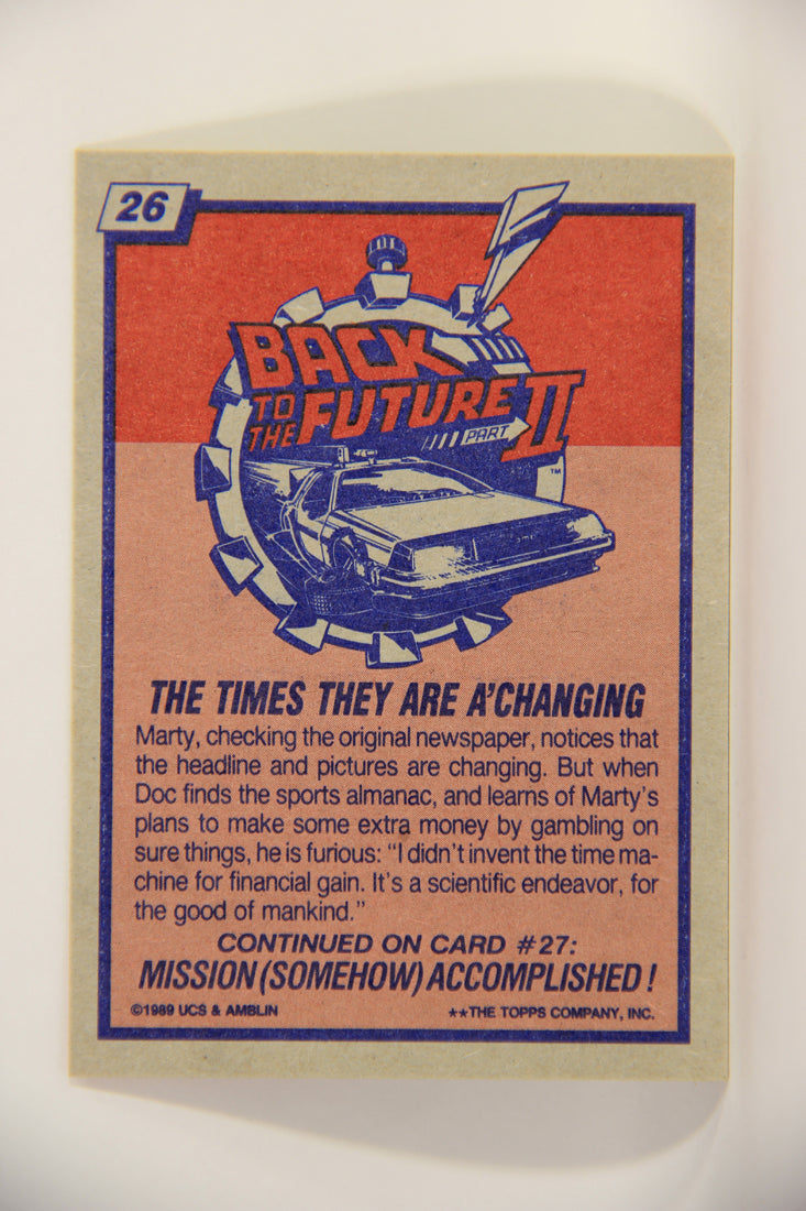 Back To The Future II 1989 Trading Card #26 The Times They Are A' Changing L012697