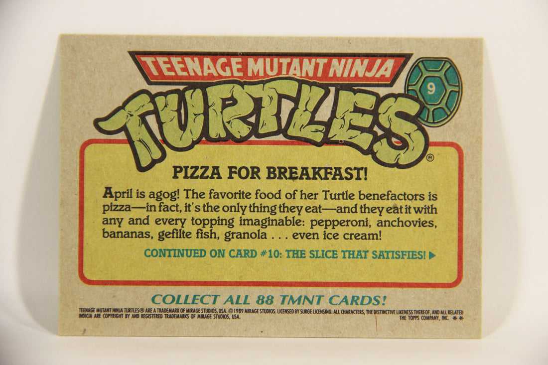 Teenage Mutant Ninja Turtles 1989 Trading Card #9 Pizza For Breakfast ENG L012850