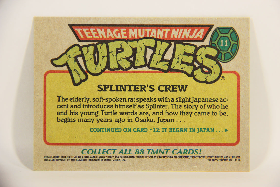 Teenage Mutant Ninja Turtles 1989 Trading Card #11 Splinter's Crew ENG L012852