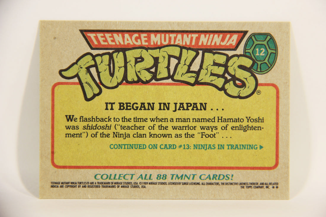 Teenage Mutant Ninja Turtles 1989 Trading Card #12 It Began In Japan ENG L012853
