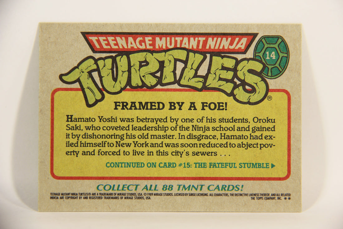 Teenage Mutant Ninja Turtles 1989 Trading Card #14 Framed By A Foe ENG L012855