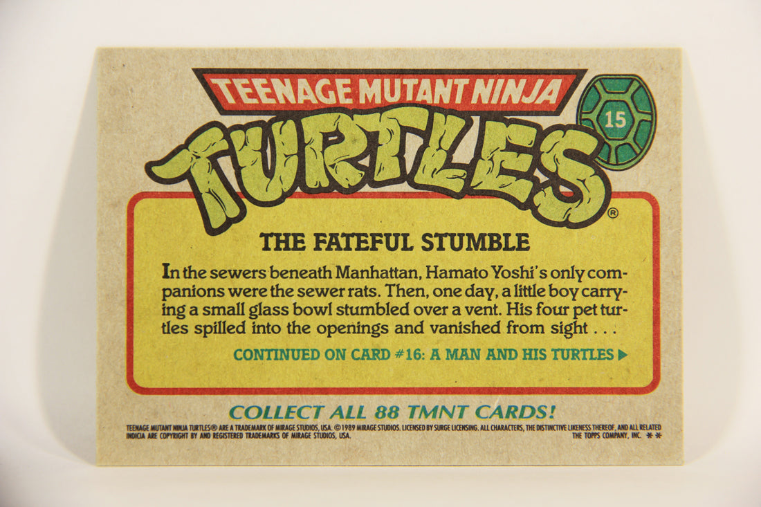 Teenage Mutant Ninja Turtles 1989 Trading Card #15 The Fateful Stumble ENG L012856