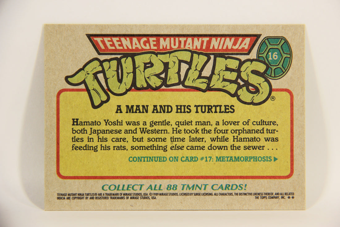 Teenage Mutant Ninja Turtles 1989 Trading Card #16 A Man And His Turtles ENG L012857