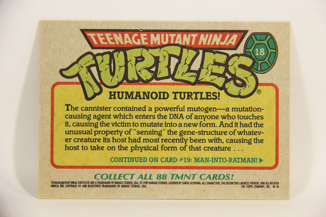 Teenage Mutant Ninja Turtles 1989 Trading Card #18 Humanoid Turtles ENG L012859