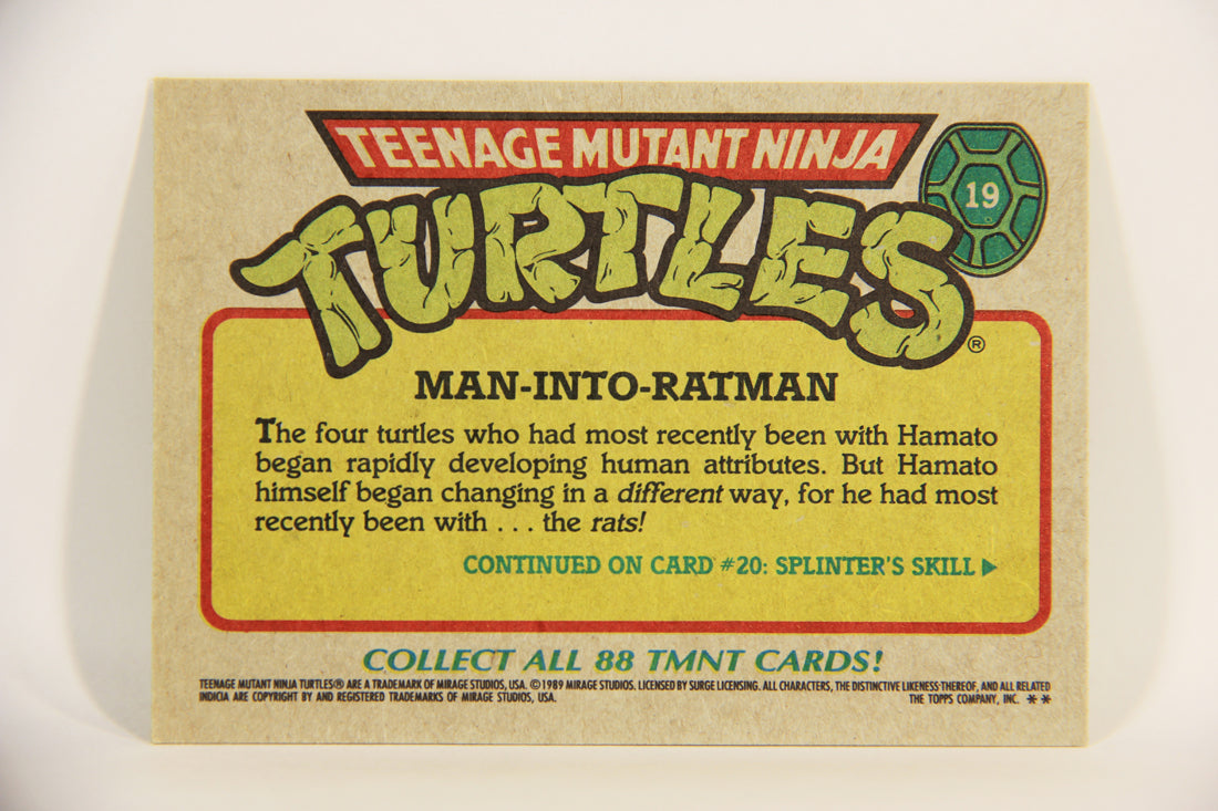 Teenage Mutant Ninja Turtles 1989 Trading Card #19 Man-Into-Ratman ENG L012860