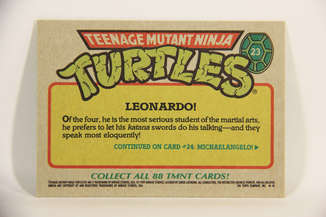 Teenage Mutant Ninja Turtles 1989 Trading Card #23 Leonardo ENG L012864