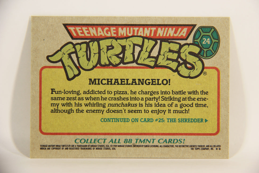 Teenage Mutant Ninja Turtles 1989 Trading Card #24 Michaelangelo ENG L012865