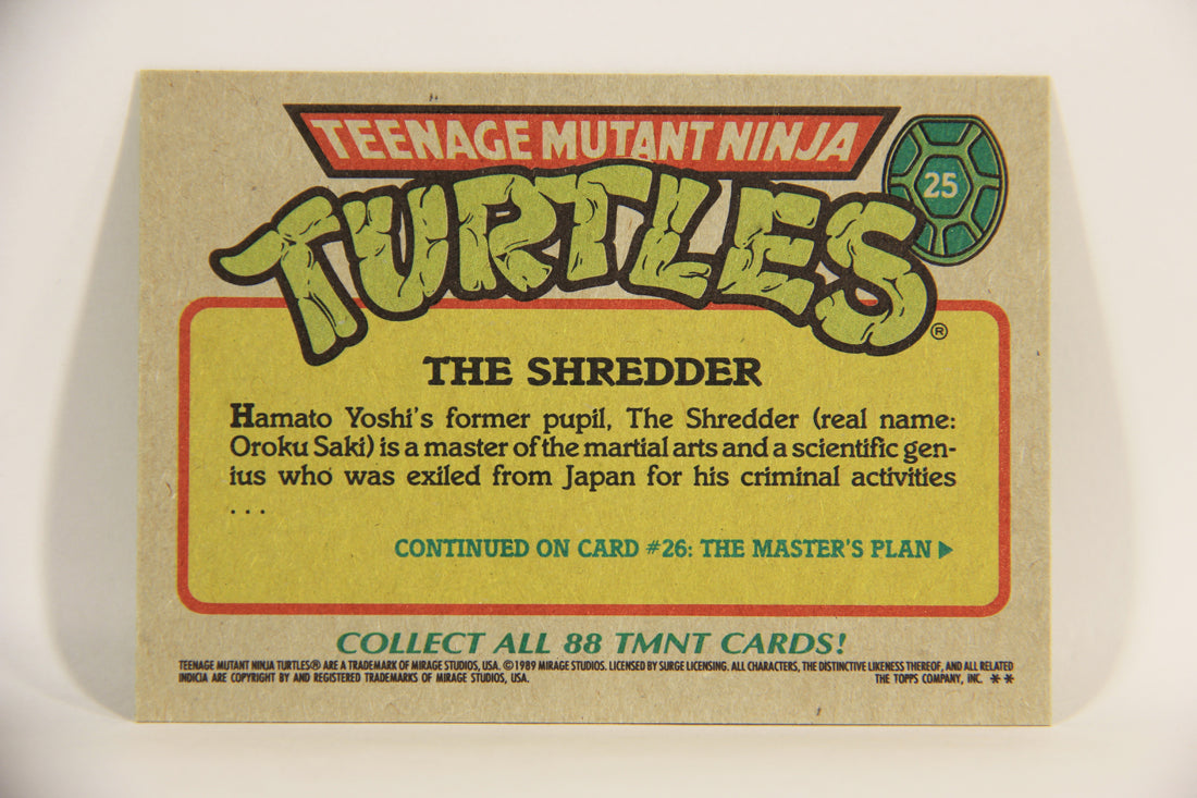 Teenage Mutant Ninja Turtles 1989 Trading Card #25 The Shredder ENG L012866