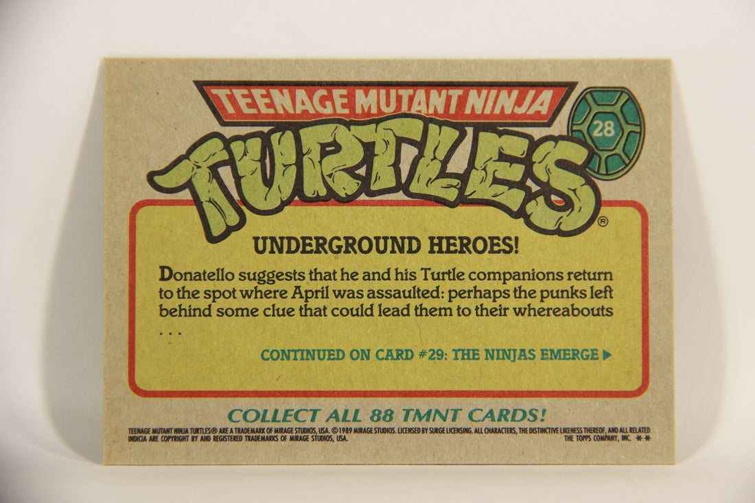 Teenage Mutant Ninja Turtles 1989 Trading Card #28 Underground Heroes ENG L012869