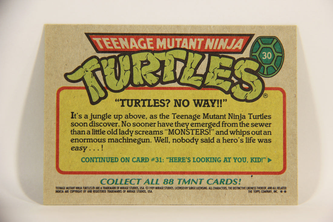 Teenage Mutant Ninja Turtles 1989 Trading Card #30 Turtles No Way ENG L012871