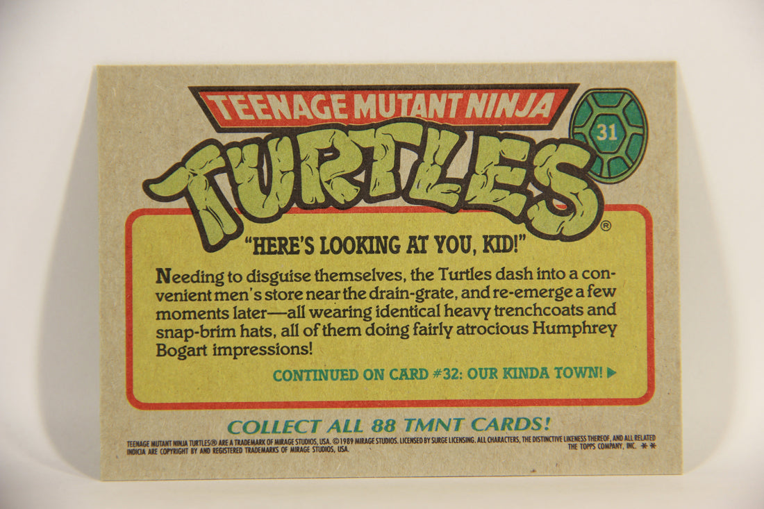 Teenage Mutant Ninja Turtles 1989 Trading Card #31 Here's Looking At You Kid ENG L012872