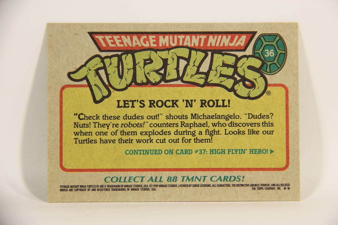 Teenage Mutant Ninja Turtles 1989 Trading Card #36 Let's Rock 'n' Roll ENG L012877