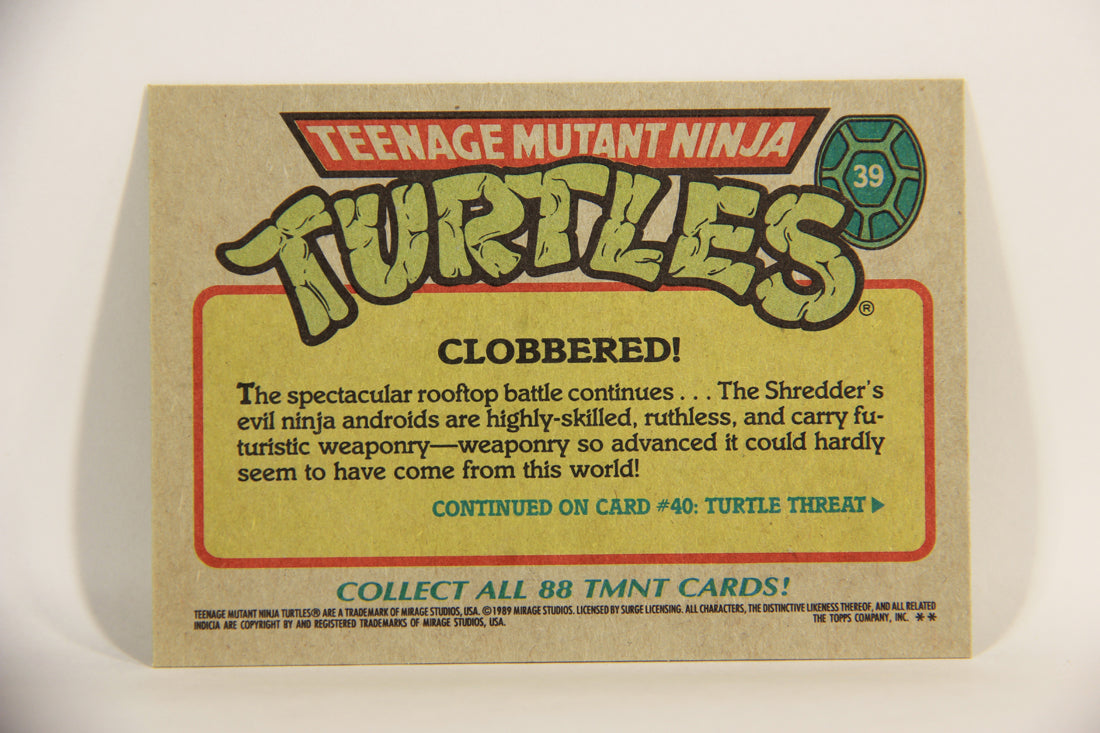Teenage Mutant Ninja Turtles 1989 Trading Card #39 Clobbered ENG L012880