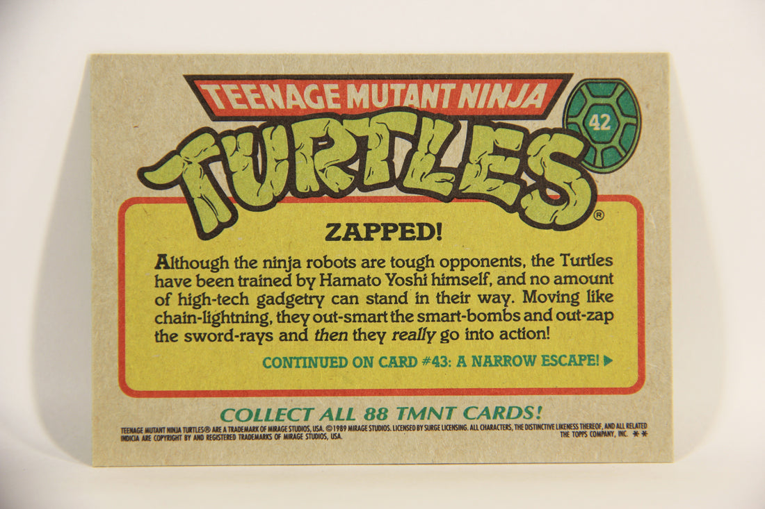 Teenage Mutant Ninja Turtles 1989 Trading Card #42 Zapped ENG L012883
