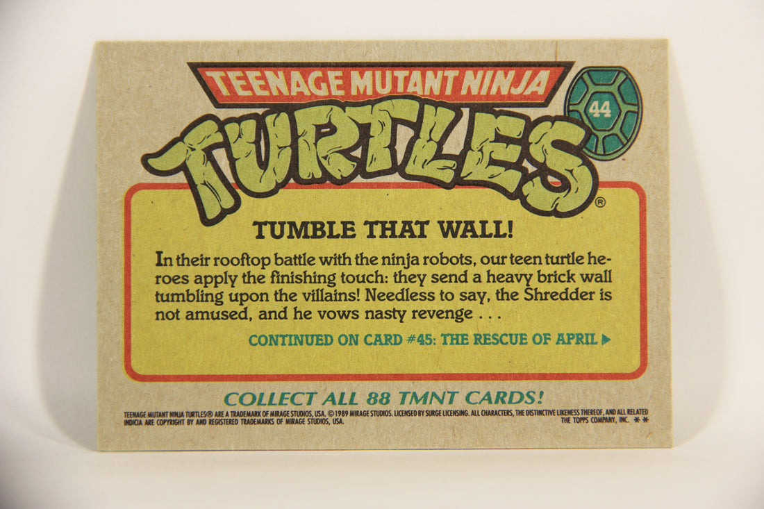 Teenage Mutant Ninja Turtles 1989 Trading Card #44 Tumble That Wall ENG L012885