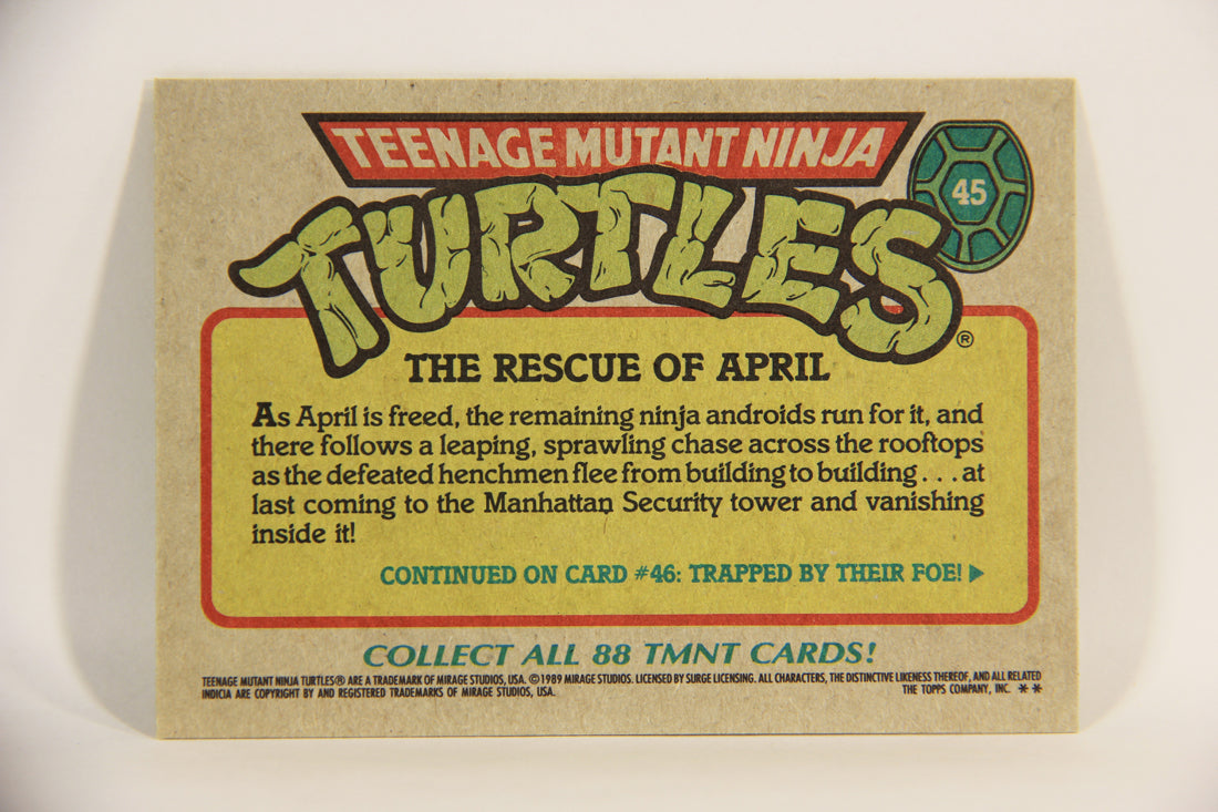 Teenage Mutant Ninja Turtles 1989 Trading Card #45 The Rescue Of April ENG L012886