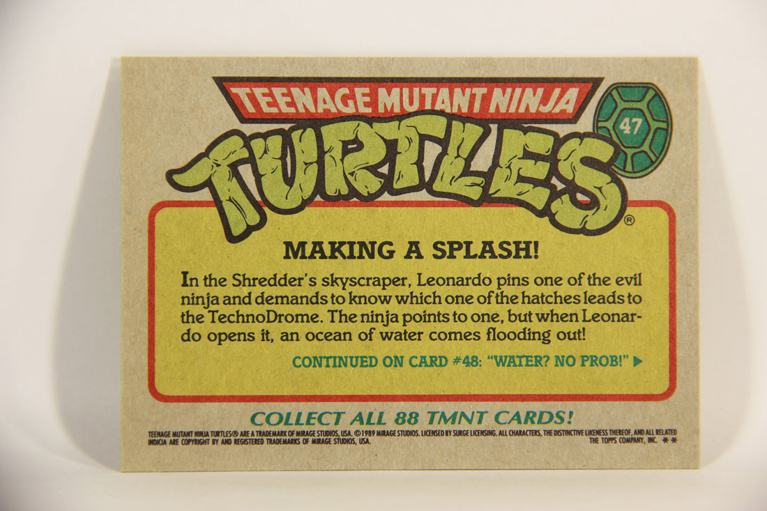 Teenage Mutant Ninja Turtles 1989 Trading Card #47 Making A Splash ENG L012888