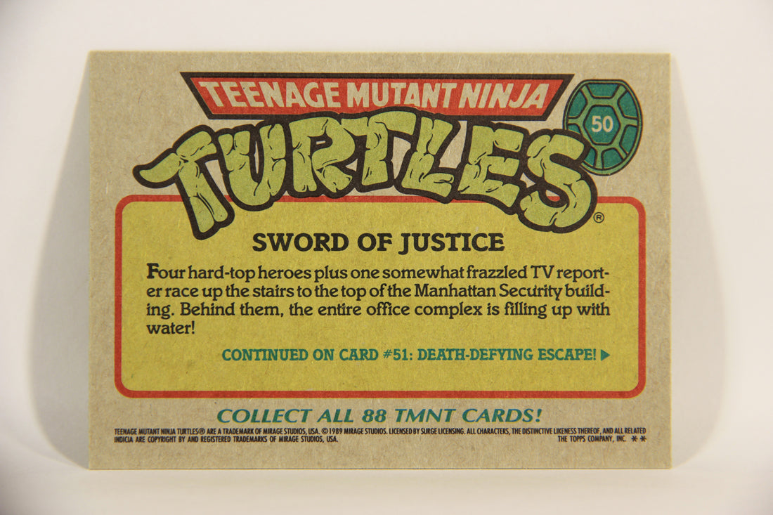 Teenage Mutant Ninja Turtles 1989 Trading Card #50 Sword Of Justice ENG L012891