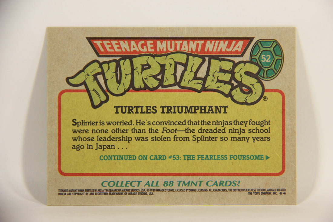 Teenage Mutant Ninja Turtles 1989 Trading Card #52 Turtles Triumphant ENG L012893