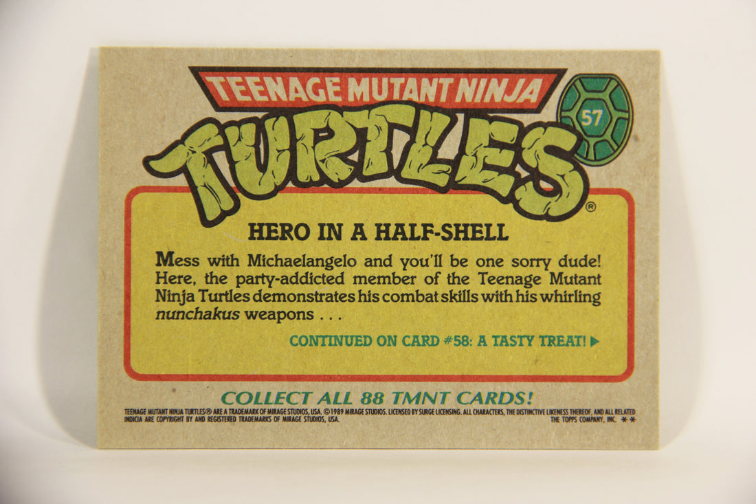 Teenage Mutant Ninja Turtles 1989 Trading Card #57 Hero In A Half-Shell ENG L012898