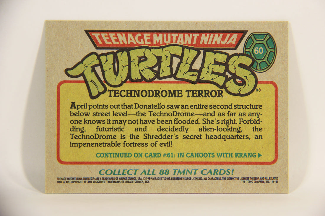 Teenage Mutant Ninja Turtles 1989 Trading Card #60 Technodrome Terror ENG L012901
