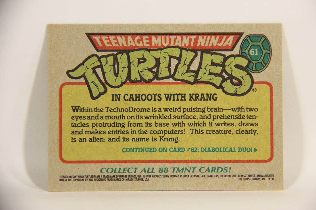 Teenage Mutant Ninja Turtles 1989 Trading Card #61 In Cahoots With Krang ENG L012902