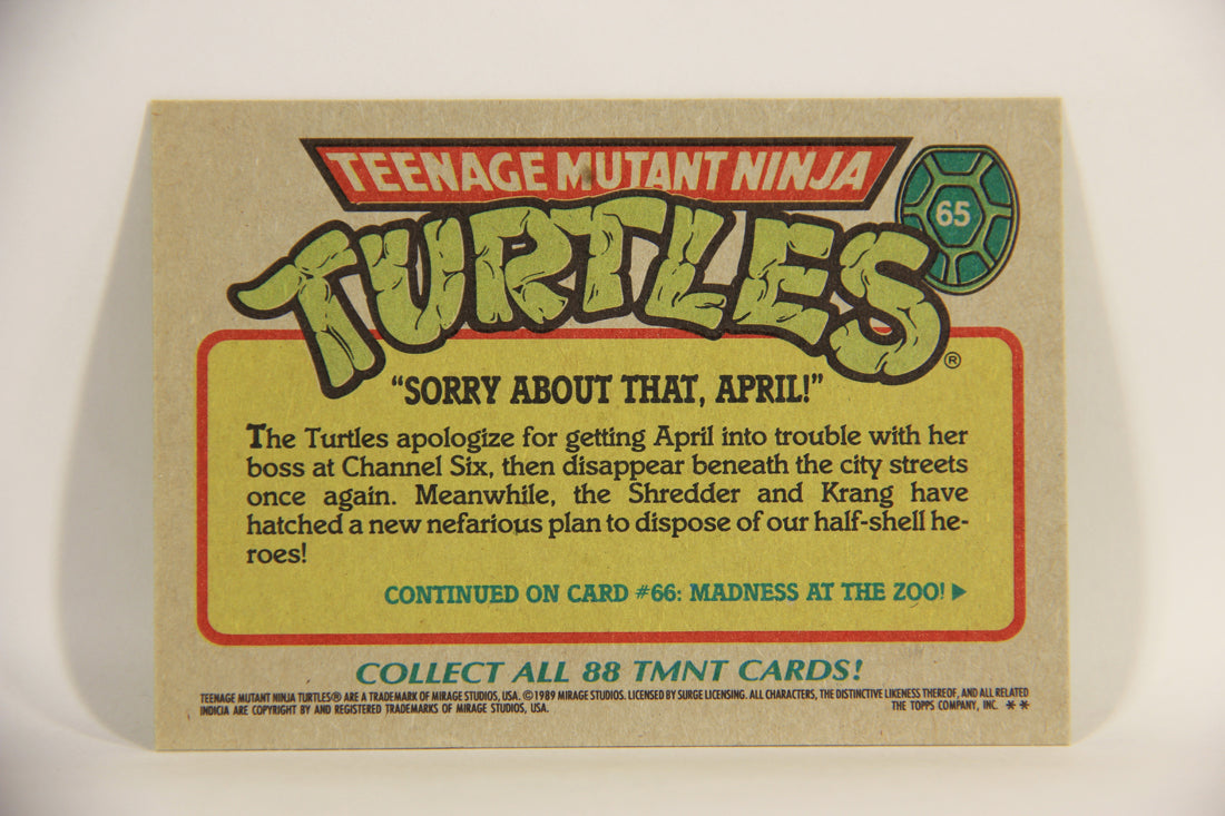 Teenage Mutant Ninja Turtles 1989 Trading Card #65 Sorry About That April ENG L012906