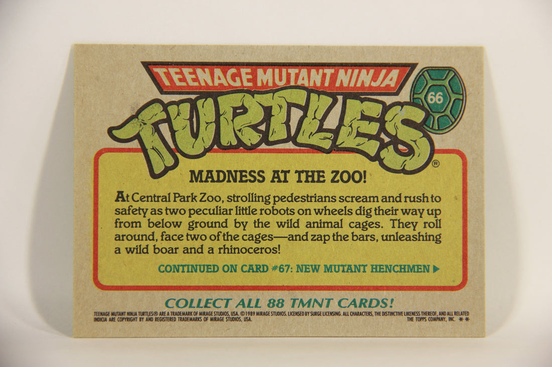 Teenage Mutant Ninja Turtles 1989 Trading Card #66 Madness At The Zoo ENG L012907