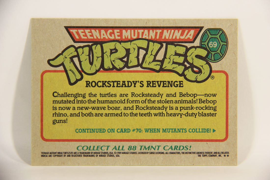 Teenage Mutant Ninja Turtles 1989 Trading Card #69 Rocksteady's Revenge ENG L012910