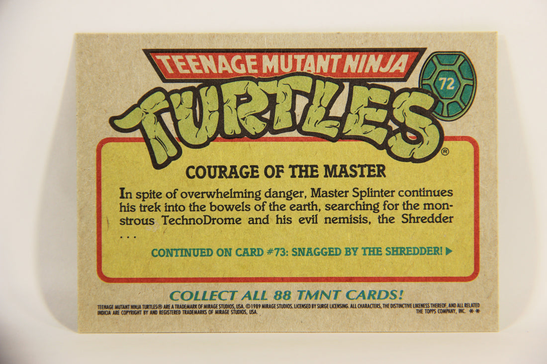 Teenage Mutant Ninja Turtles 1989 Trading Card #72 Courage Of The Master ENG L012913