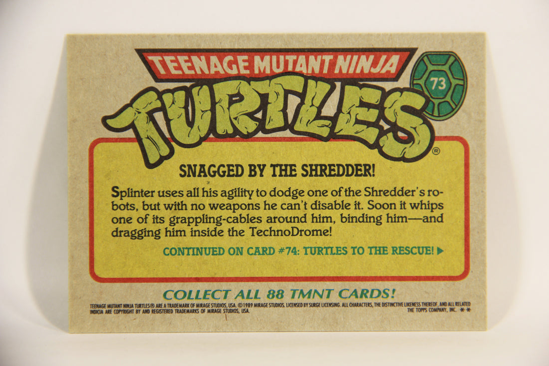 Teenage Mutant Ninja Turtles 1989 Trading Card #73 Snagged By The Shredder ENG L012914