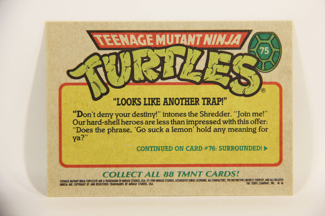 Teenage Mutant Ninja Turtles 1989 Trading Card #75 Looks Like Another Trap ENG L012916