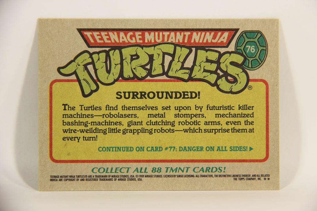 Teenage Mutant Ninja Turtles 1989 Trading Card #76 Surrounded ENG L012917