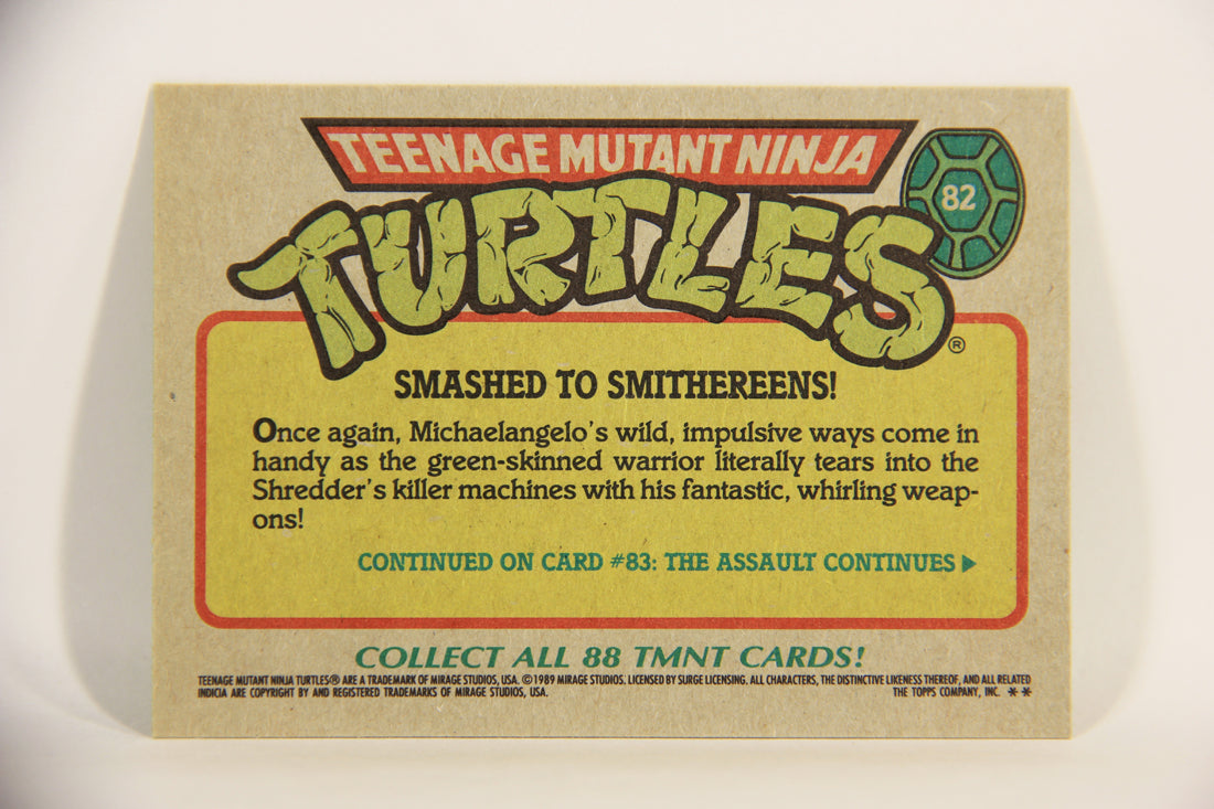 Teenage Mutant Ninja Turtles 1989 Trading Card #82 Smashed To Smithereens ENG L012923