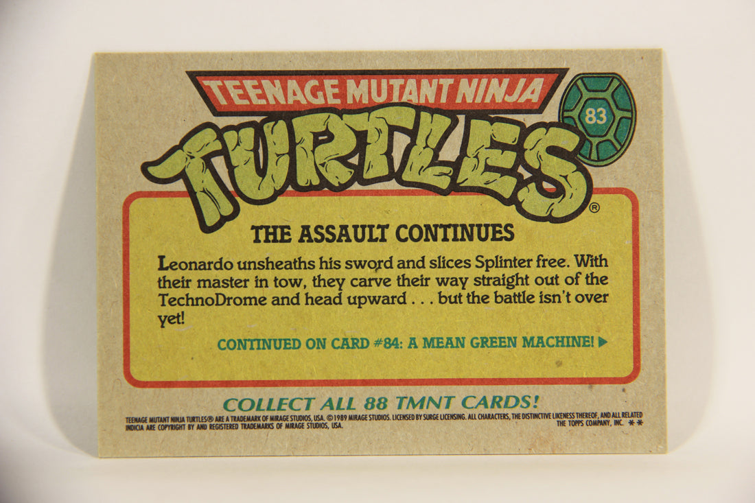 Teenage Mutant Ninja Turtles 1989 Trading Card #83 The Assault Continues ENG L012924