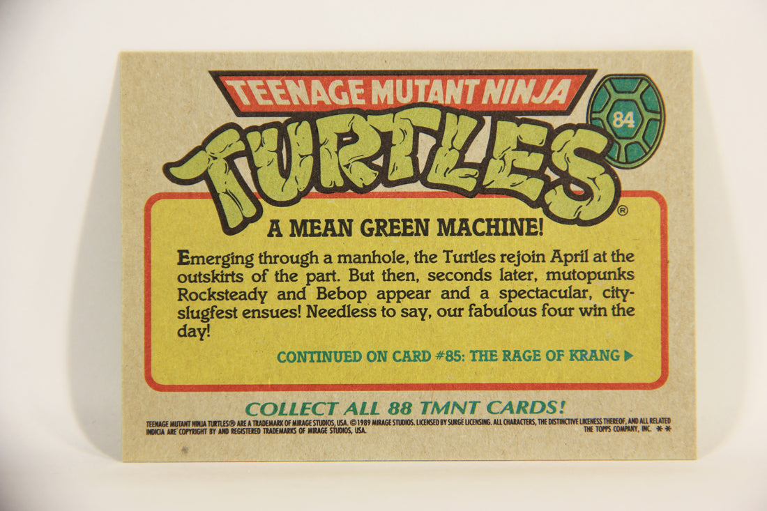 Teenage Mutant Ninja Turtles 1989 Trading Card #84 A Mean Green Machine ENG L012925