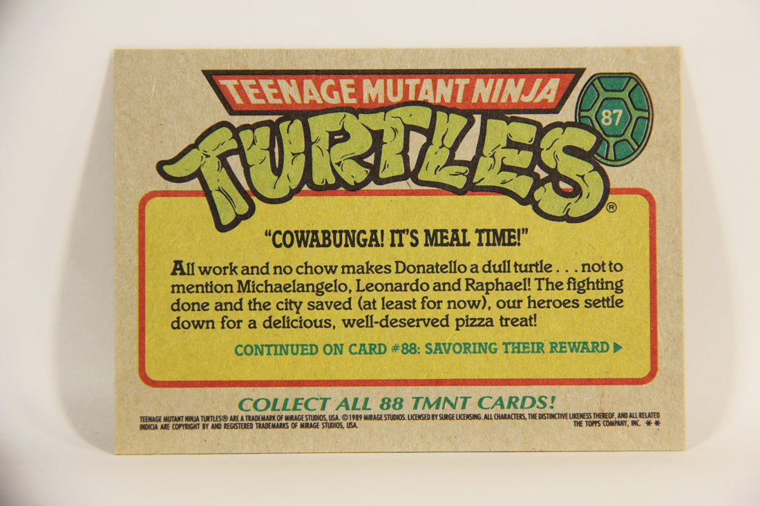 Teenage Mutant Ninja Turtles 1989 Trading Card #87 Cowabunga It's Meal Time ENG L012928